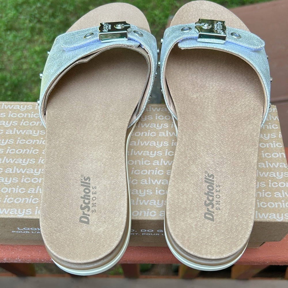 Dr. Scholl's Metallic Silver Nice Iconic Sandal - Picture 8 of 11